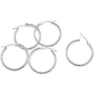 Darice Mix and Mingle Silver Tone Hoop Earring Latch Back, 6-Pairs DIY Findings